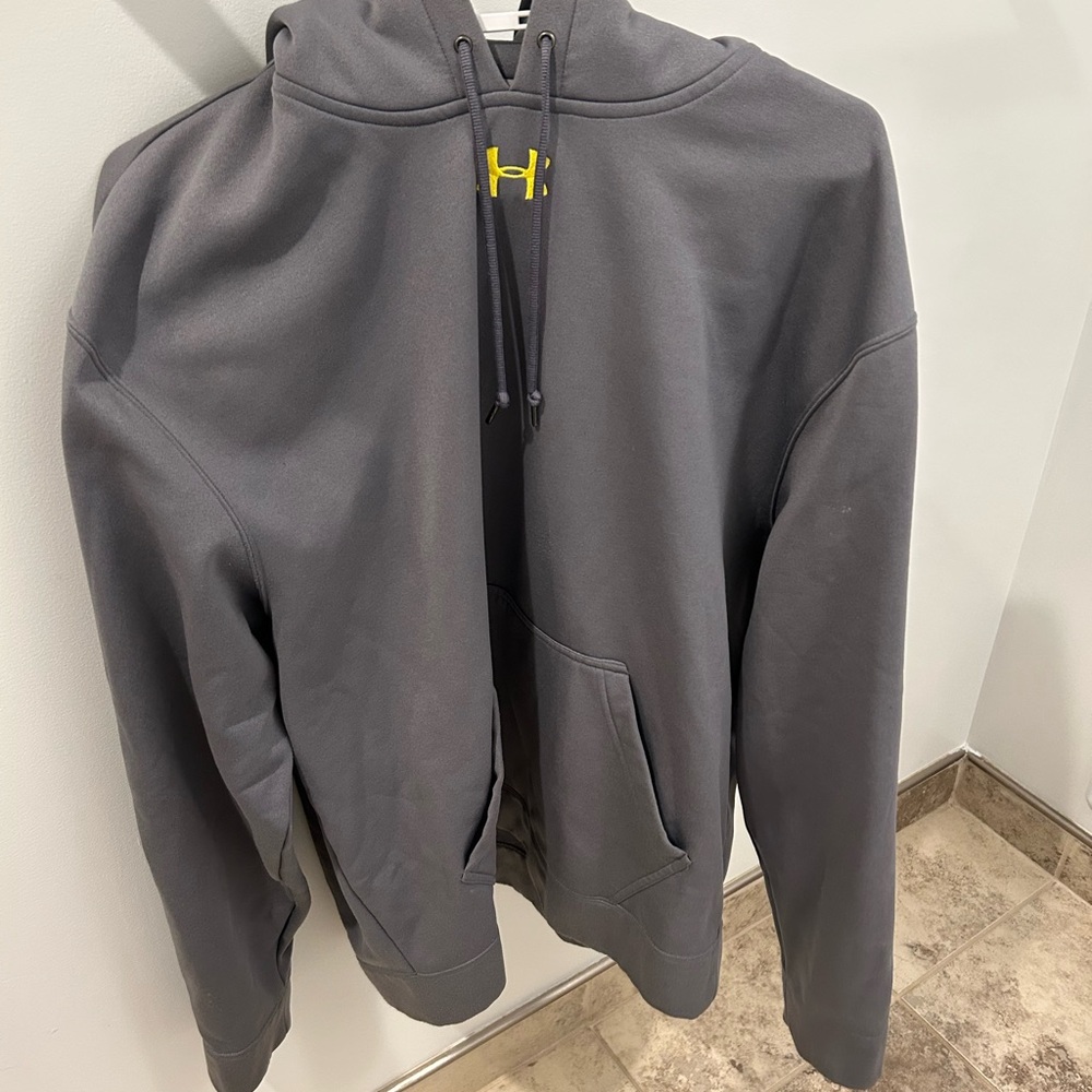Under Armour Charcoal Hoodie with Yellow Logo